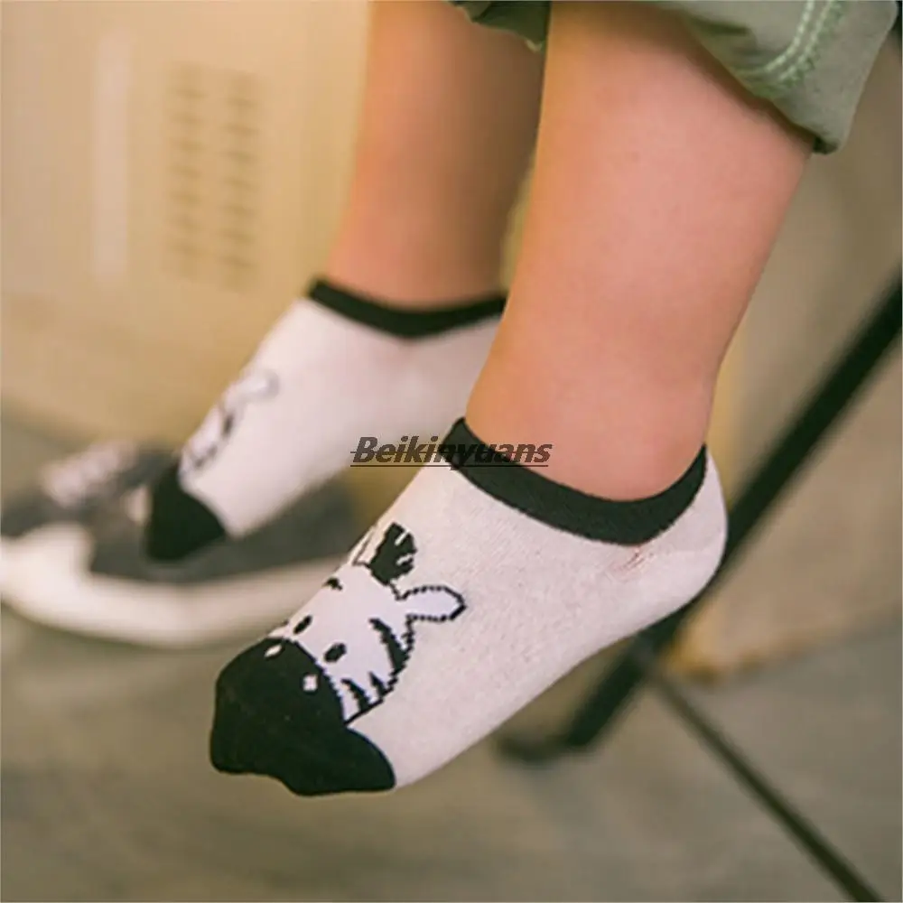 kids Sock Cotton Thin Cartoon Small Donkey Ship Socks Antiskid Boy Baby Socks Short Cute Animal Print Sock