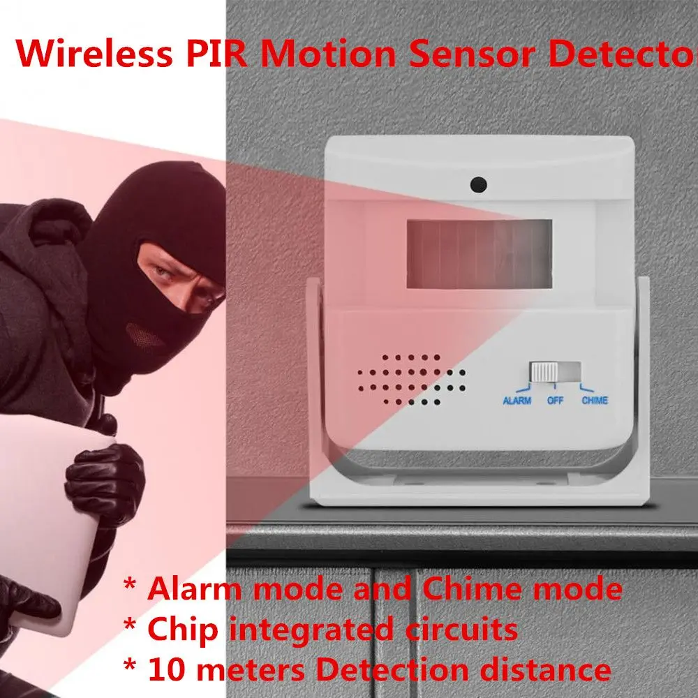 Sensor de movimiento PIR inalámbrico, timbre de puerta, timbre de bienvenida para invitados, seguridad, sonido fuerte, duradero