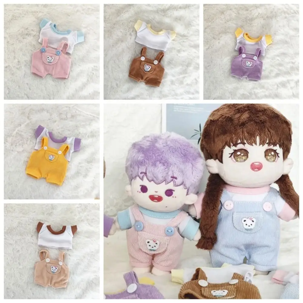 

Overalls Doll Clothes Toy Outfit Pants T-shirt Plush Dolls Clothes Cute Casual 15cm Cotton Doll's Dress 15cm/20cm Cotton Doll