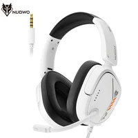 Auriculares para juegos con cable NUBWO para PS5/PS4 Xbox Series X | S/Xbox One Switch Orejeras de memoria suave con micrófono unidireccional transparente con conector de 3,5 mm