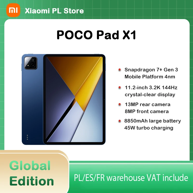 شاشة POCO Pad X1 Global Edition 11.2 بوصة 144 هرتز 3.2K Snapdragon 7 + معالج ثماني النواة من الجيل الثالث 45 وات 8850 مللي أمبير في الساعة #1