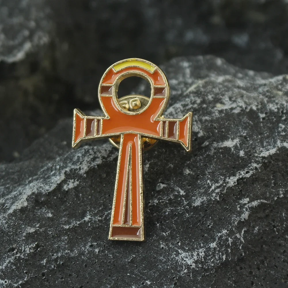 Cartoon Ancient Egypt Enamel Brooch Pharaoh Cross Pyramid Creative Brooch Bag Clothes Lapel Pin Badge Jewelry Accessories Gifts
