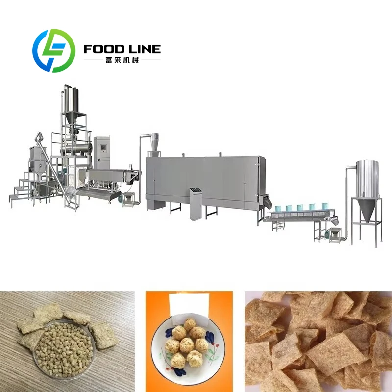 Customized Industrial Textured Soy Protein Extruder Commercial Soya Chunk Vegetable Meat Processing Machine For Food Factory