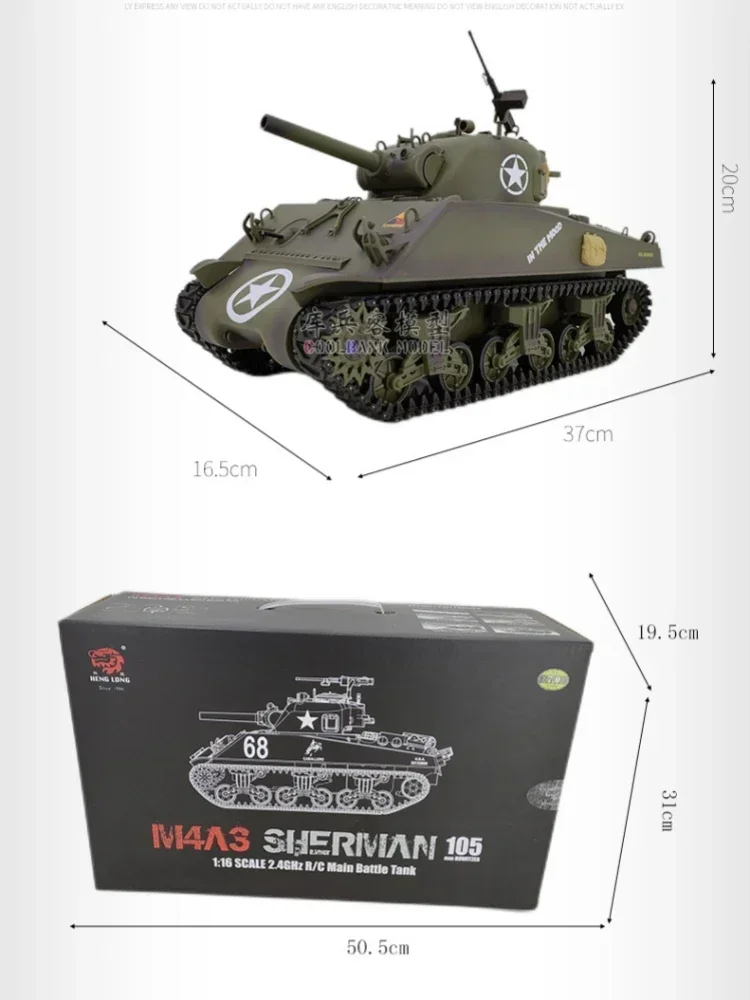 2024 Rc Tank serbatoio telecomandato 1: 16 modello americano M4a3 3898-1 con canna di pistola telescopica multifunzionale giocattoli da combattimento per ragazzo