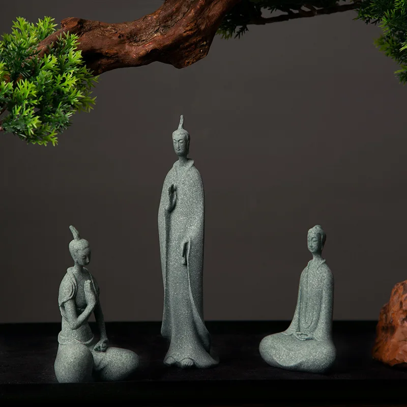 Chinese Northern Wei Buddha Figurine Mini Landscape Bonsai Rockery Fish Tank Tea Pet Incense Table Desktop Zen Decor Craft Gift