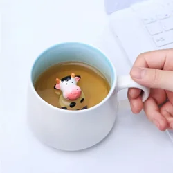 Creativo carino 3D animali forma tazza di ceramica tazza di caffè al latte con manico per regalo cucina di casa bicchieri tazze Muti-Shape