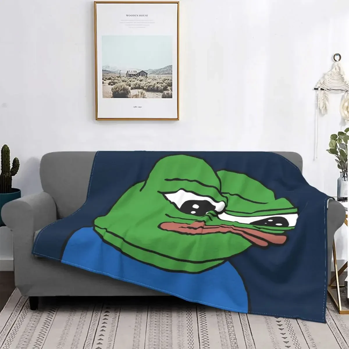 Pepe The Frog Blankets Flannel All Season Apu Apustaja Breathable Ultra-Soft Throw Blanket for Home Couch Bedspreads