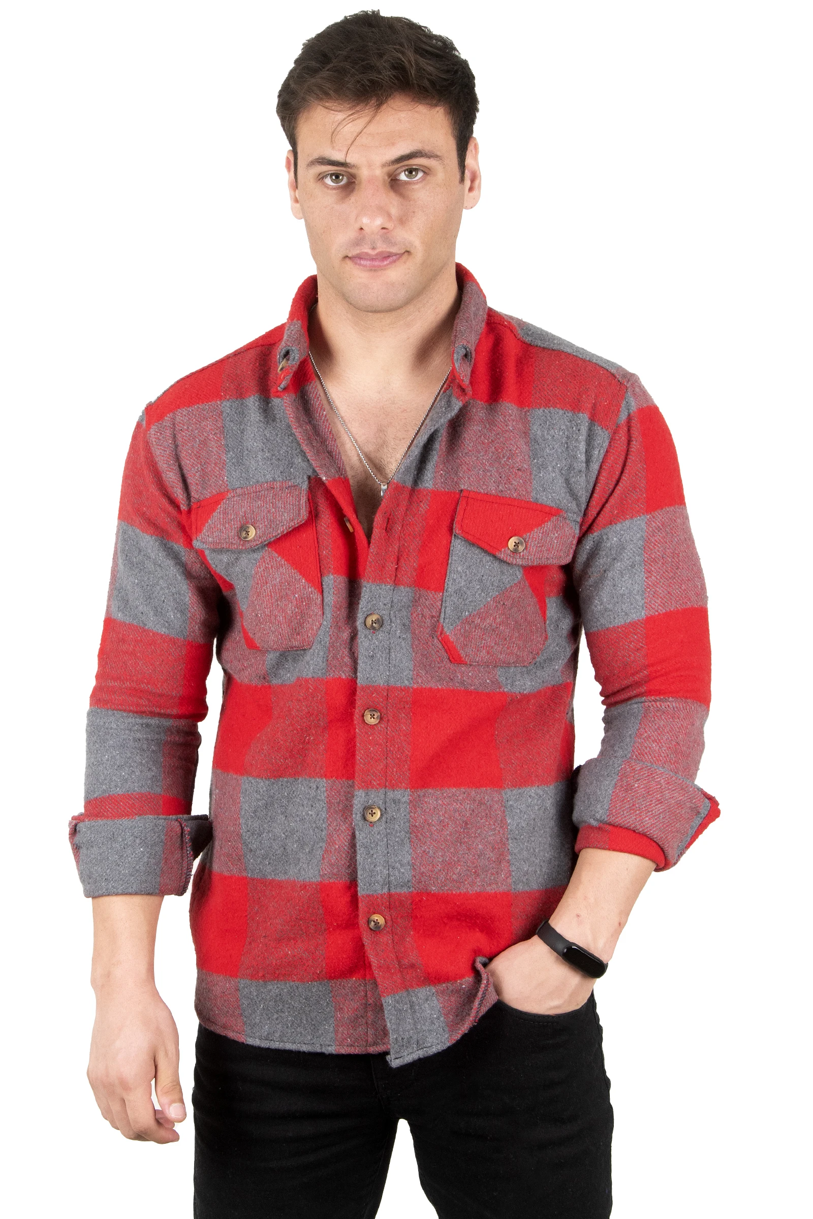 

DeepSEA Patterned Buttoned Double Pocket Lid Lumberjack Shirt 2302314