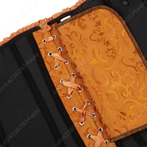 Top-Torschützen für Frauen Satin Corset Plus Größe Vintage Overbust Orange Korsett Burlesque XS-7xl 12 Hauptverkauf Orange Korsett - №4