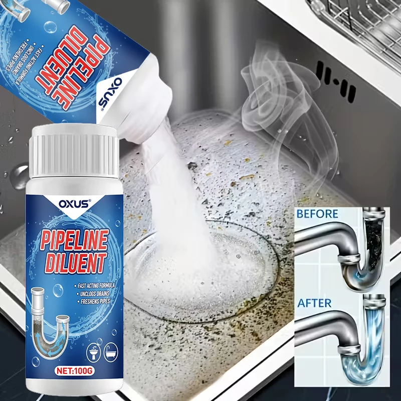 Powerful Sink&Drain Cleaner Powder-High-Efficiency Clog Remover with Fast Foaming, Kitchen Sewer Toilet Pipe Dredge Deodorant