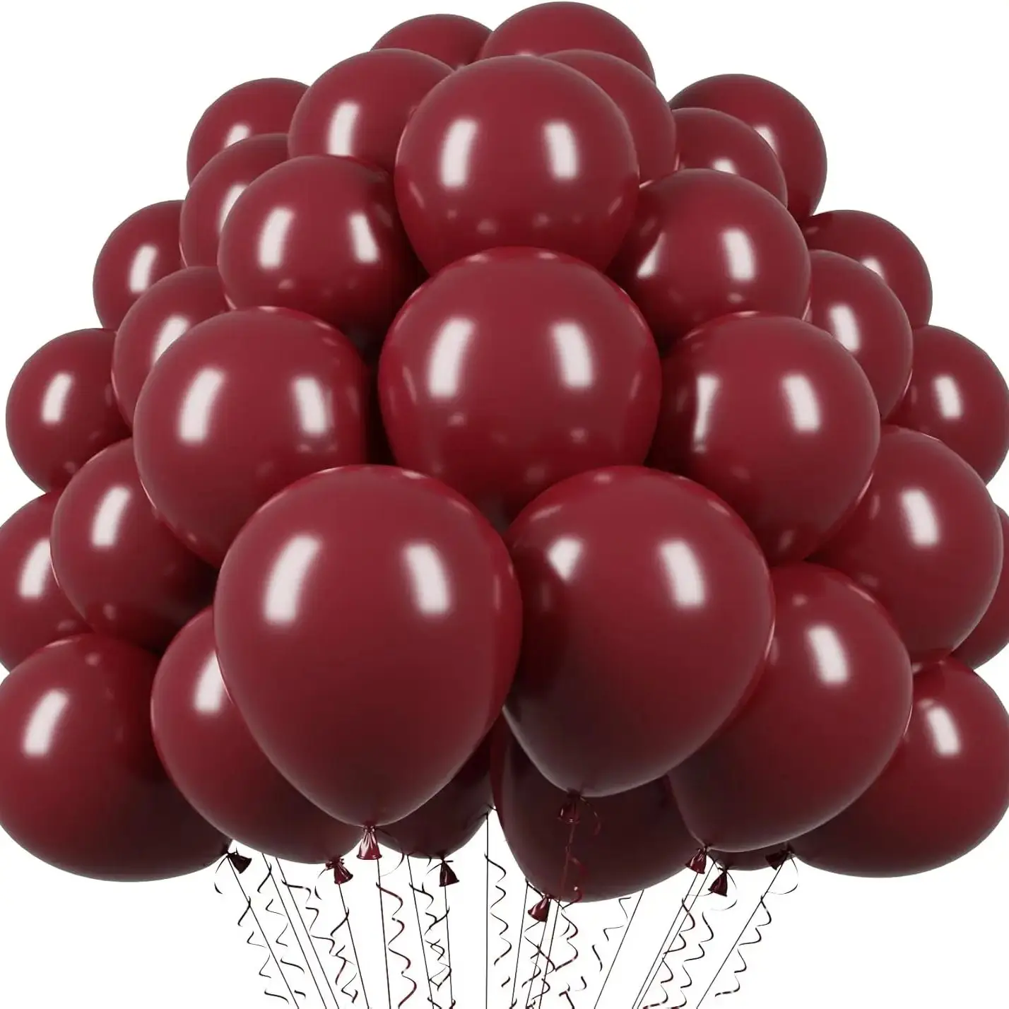 100/50 Stück burgunderrote Latexballons, 5–12 Zoll, weinrot, Hochzeits-Heliumballon, Dekoration, Geburtstag, Hochzeit, Jahrestag, Taufe, Globos – Detail 1