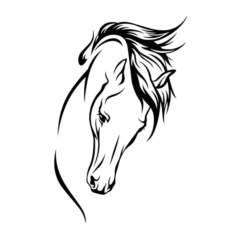 15cm Animal Horse Head Stickers on Car Products Sticker Stylish, Sunscreen and Waterproof Cover Scratches PVC Decoration Decals