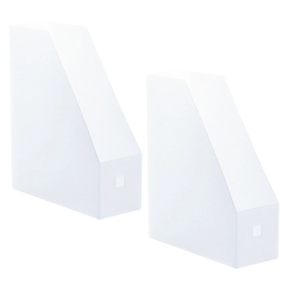 2 Stuks Bestand Opslag Rack Plastic Document Kantoorhouder Notebooks Voor Werktafel Organizer Desktop Witte Boekenplank Planken