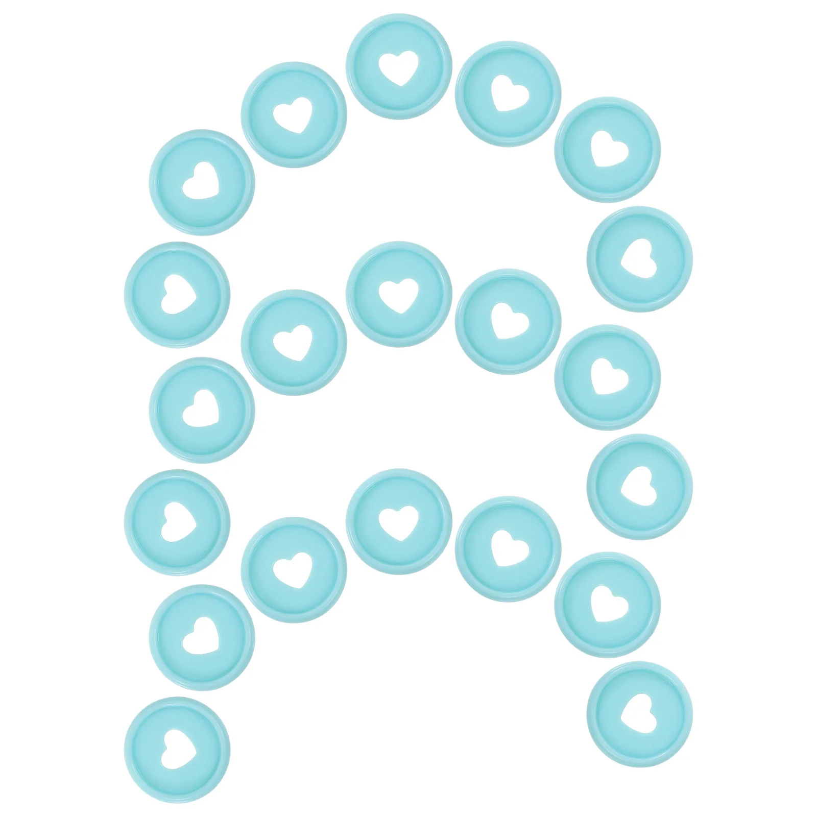 50PCS Pastel Heart Mushroom Hole Plastic Binding Buckles Discbound Notebook Binders Planner Supplies Office School Use