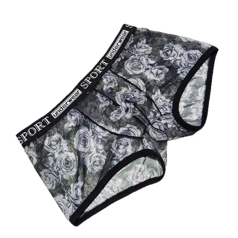 Мужские трусы с цветочной графикой, брюки-боксеры, танцевальные костюмы для живого шоу, DJ Club Bar, BF, подарки для бега, вечеринки FKK