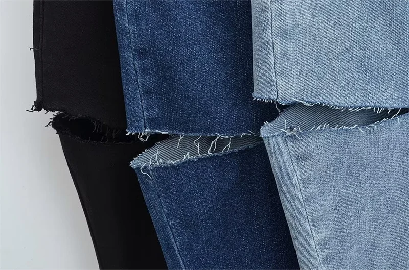 American Sle High Waist Slim Fit Jeans Sexy Cut High Elastici Lengthening And Thinming Versatile Trendy Deep Color