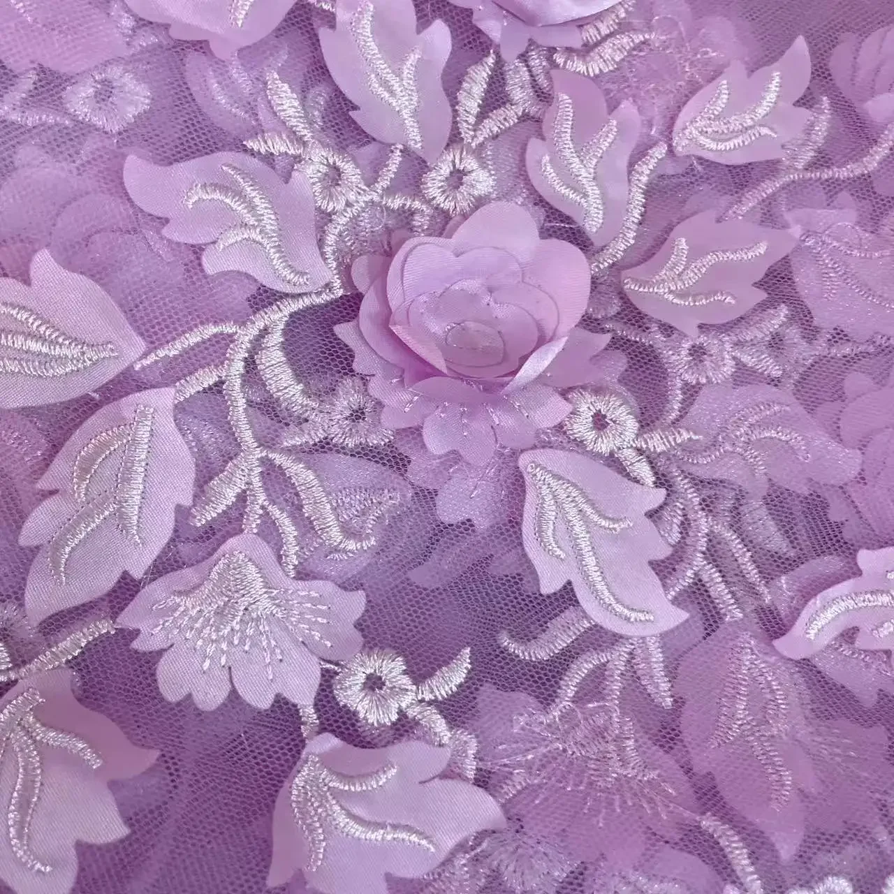 19-kleuren hoogwaardige 3D-bloemkantstof. TrouwjurkDIYKinderkleding Naaien Stof Achtergrond Decoratie Accessoires