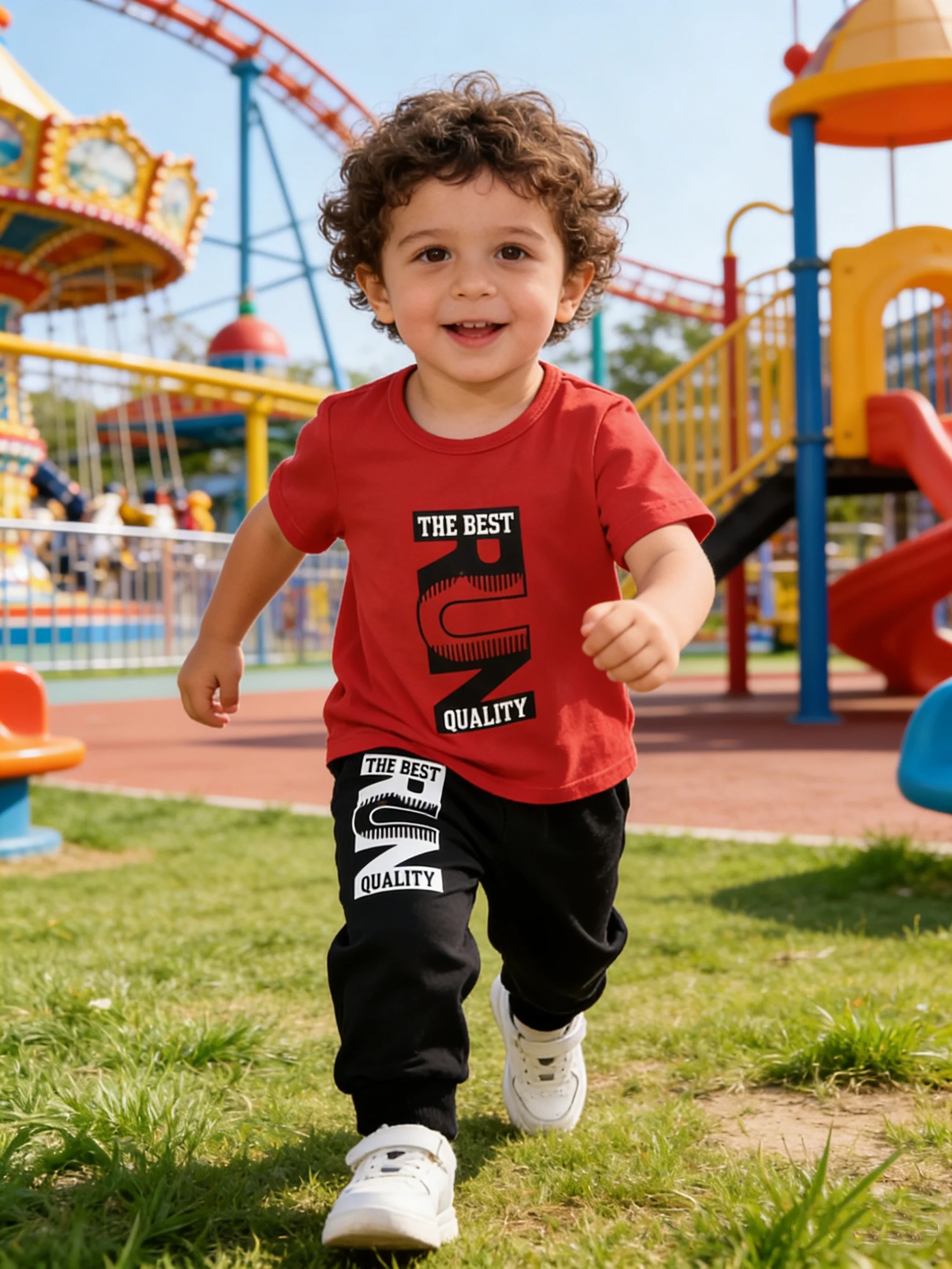 

Новый летний детский спортивный костюм красного и черного цвета с цветовыми блоками, спортивная одежда для активных детей, повседневная спортивная одежда для мальчиков и девочек