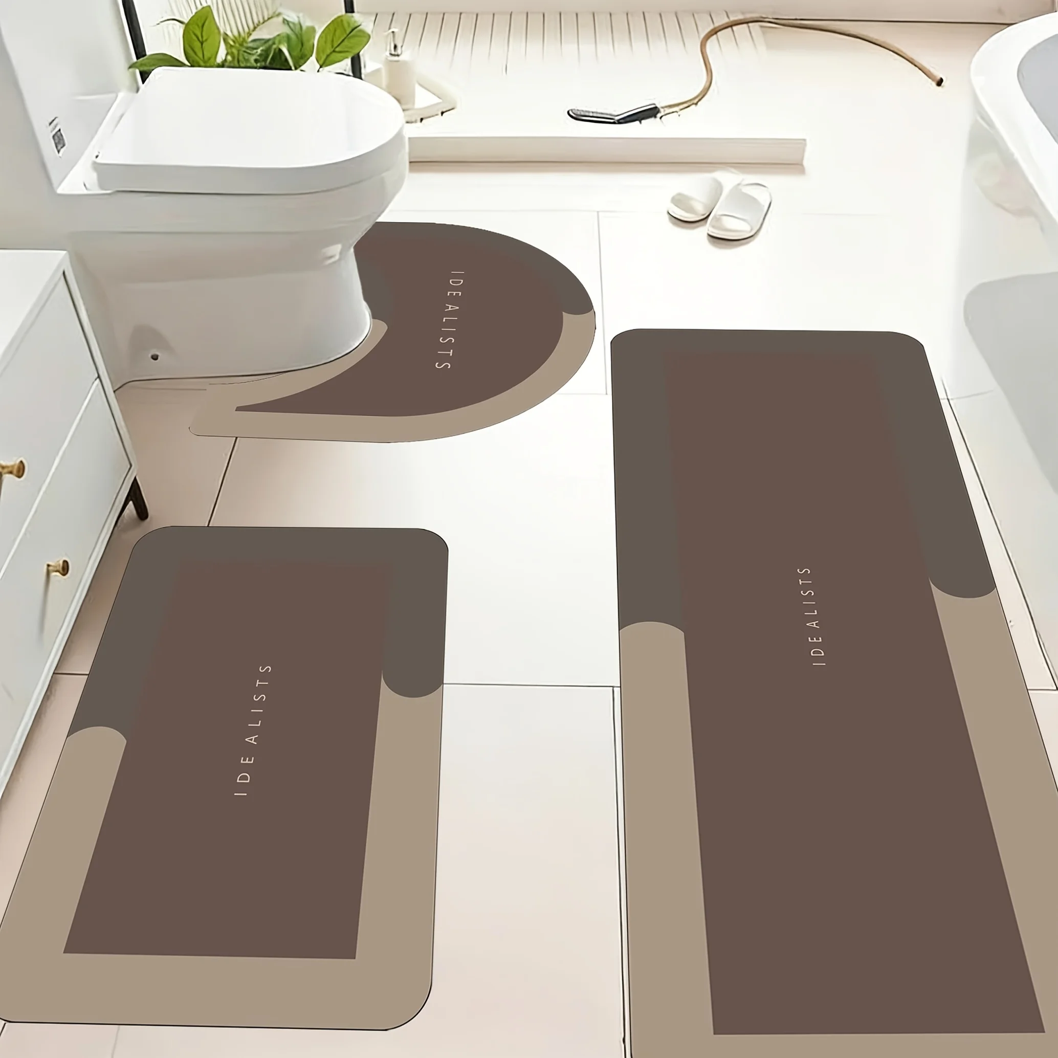 

Modern Minimalist Bath Mat Set Bathroom Rug Runner Mat Vanity Accessories Non Slip Home Decor Bathroom Floor Mat