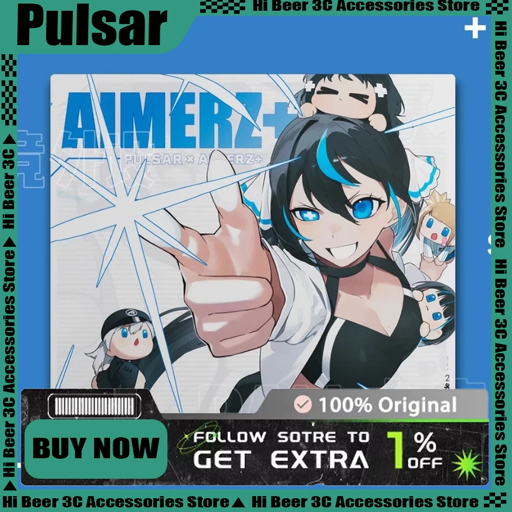 

Pulsar x Aimerz+ Yui Glass Mouse Pad Gaming FPS Tempered Glass Copy Edition Mouse Pad Smooth Professional Mouse Pad Gift