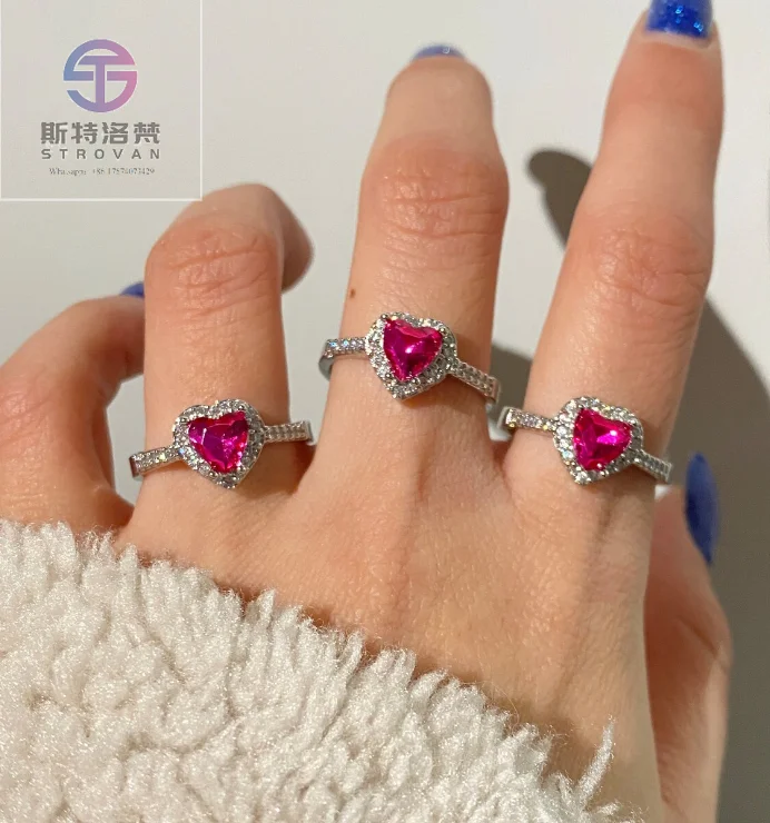 

Custom Silver Jewelry Elegant Manufacturer's Hot Selling Heart Jewelry for Ladies for Wedding Engagement Party Gift Ring