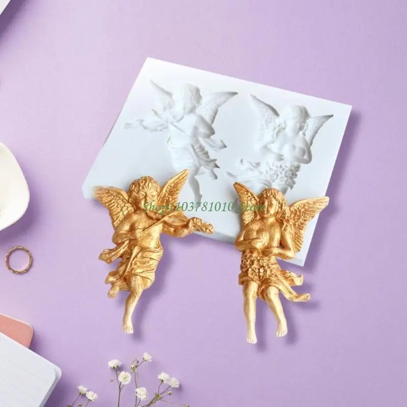 u55d الفن النحت السيليكون السيليكون قوالب لزخرفة الملاك قوالب السيليكون من أجل صنع شمعة راتنج الايبوكسي #4