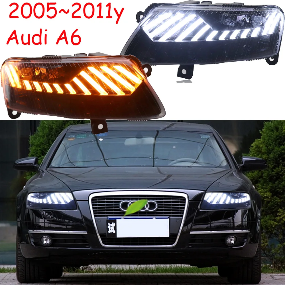 

1set car bumper A6 headlamp for Audi A6L headlight 2005~2011y ALL IN LED DRL car accessories HID xenon for Audi A6L fog light