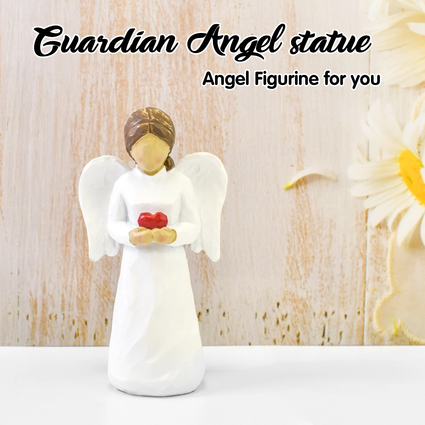 Angel sculpture, handmade resin sculpture, gift for women, expressing pure and eternal love, not easily damaged,easy to care for