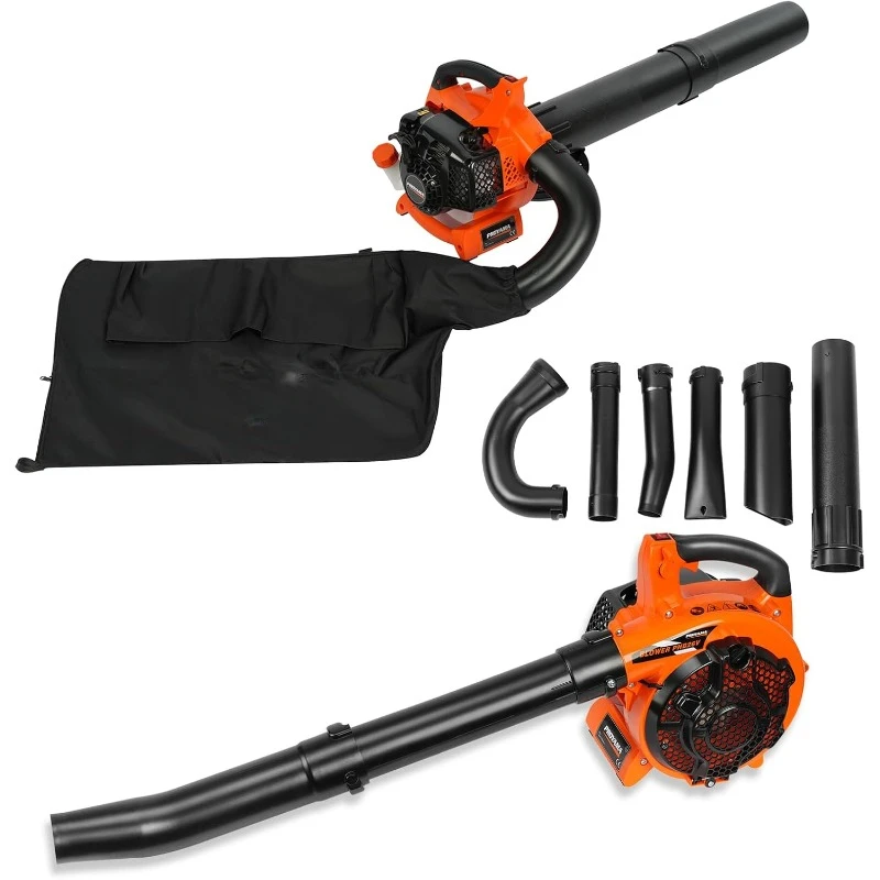 

Gas Powered Leaf Blower, 3-in-1 26cc 2-Cycle Handheld Leaf Blower & Leaf Vacuum Mulcher, 412 CFM 200 MPH Cordless