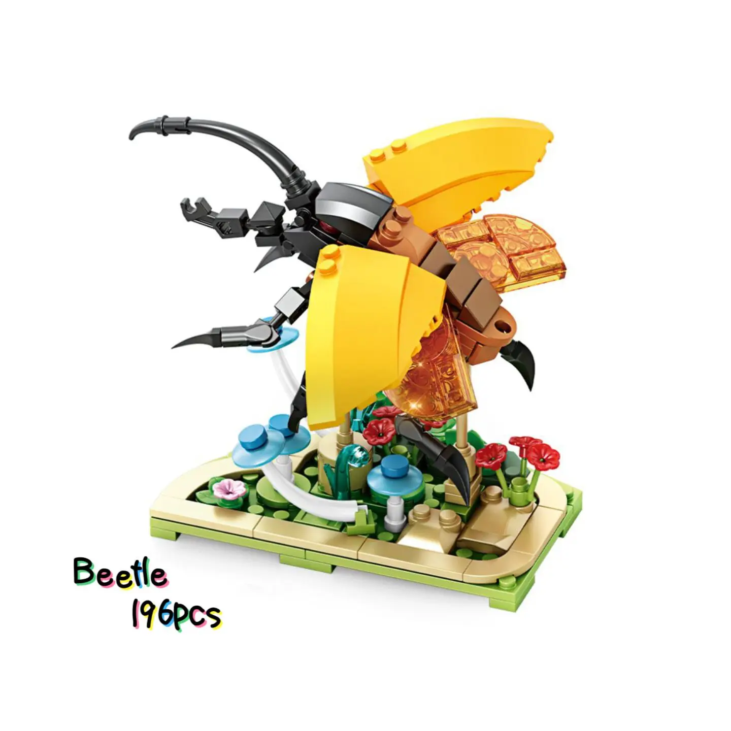 1Pc Insect Building Blocks Mantis Dragonfly Butterfly Beetle Small Particle Assembly Blocks Casual Puzzle Education Toys