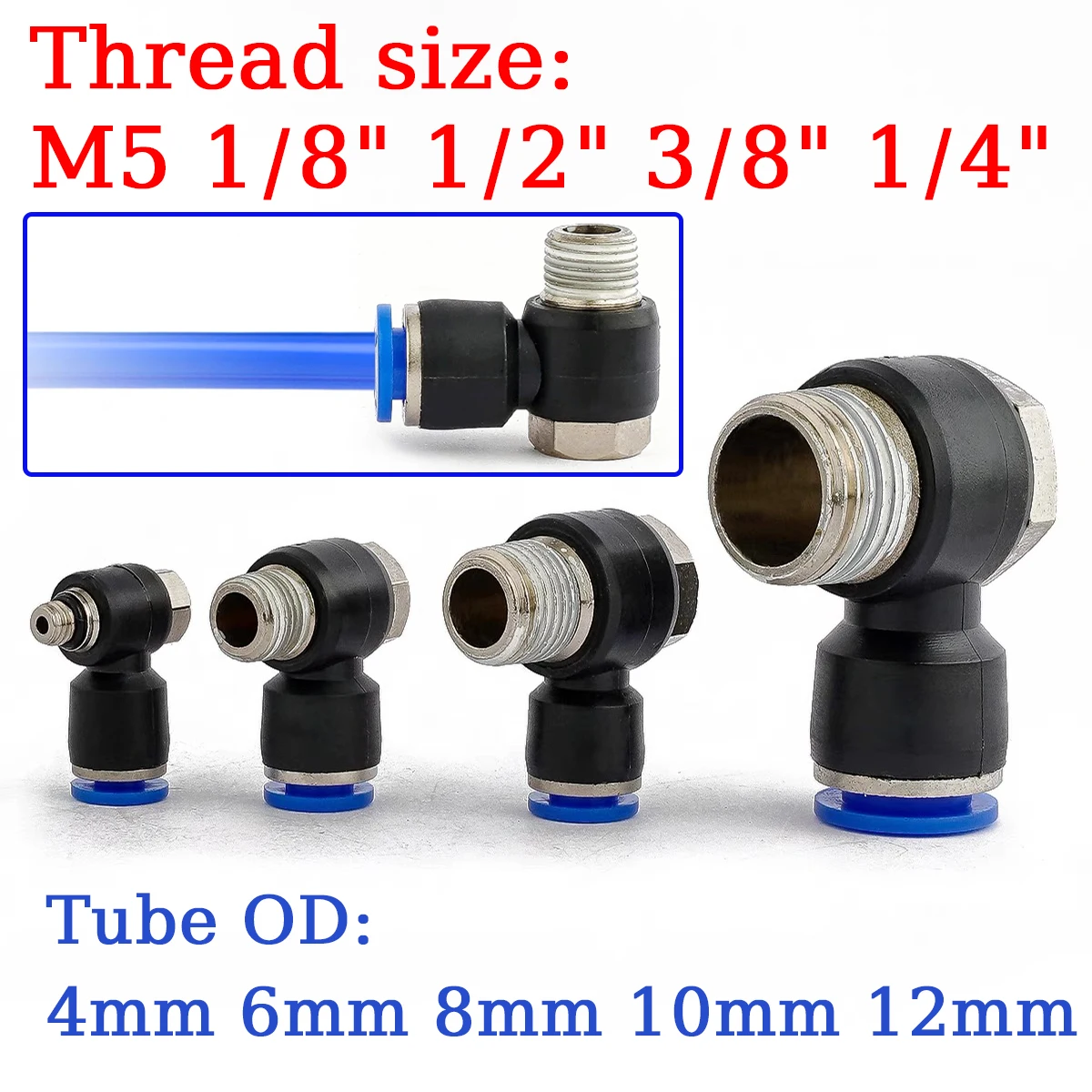 

4/6/8/10/12mm PH Hose Connection Air Fitting 1/8"1/2 3/8 1/4 BSPT Pneumatic Fitting Accessories For Air Hose Tube Connectors