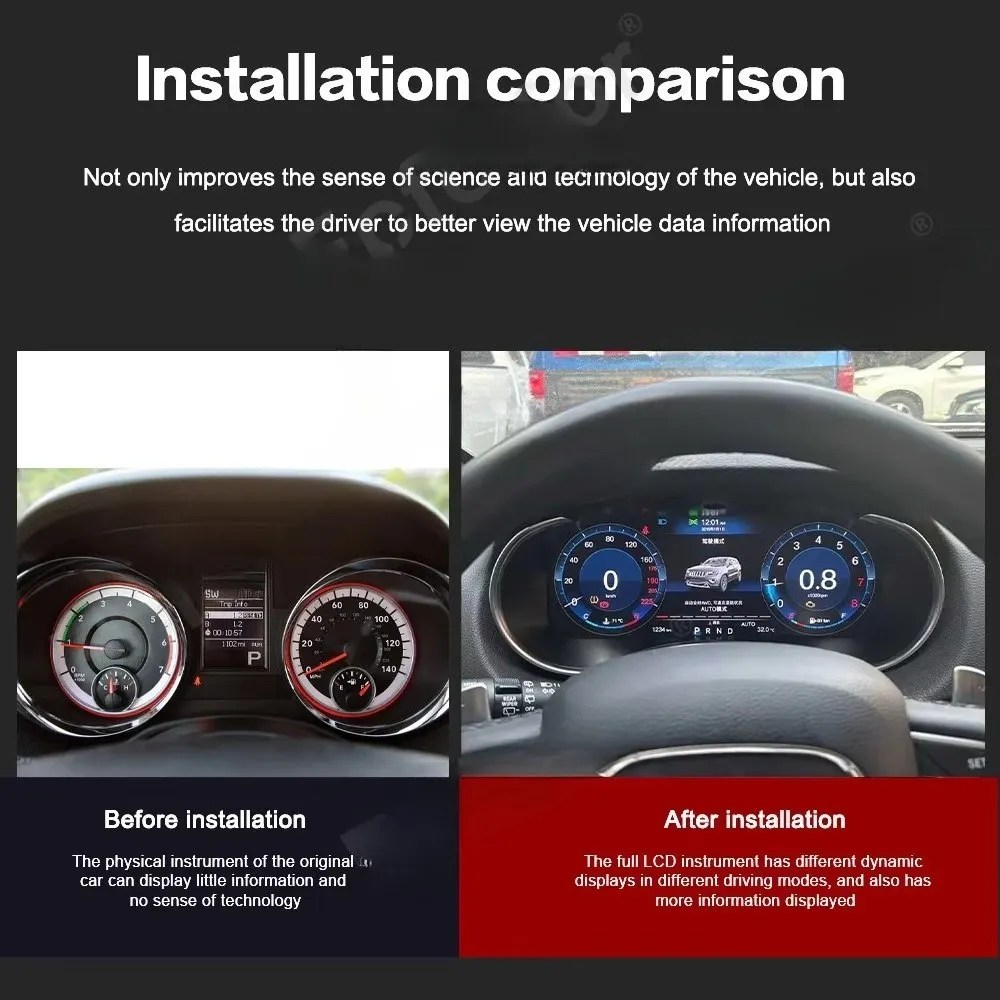 Foforfor Car Digital Cluster for Dodge Durango 2008-2021 Linux System Auto Speedometer LCD Dashboard Plug and Play Carplay