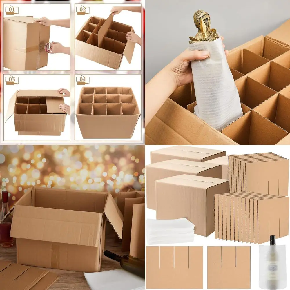 

Packing Box Kit with Dividers and Foam Pouches for Kitchen and Dishware Shipping