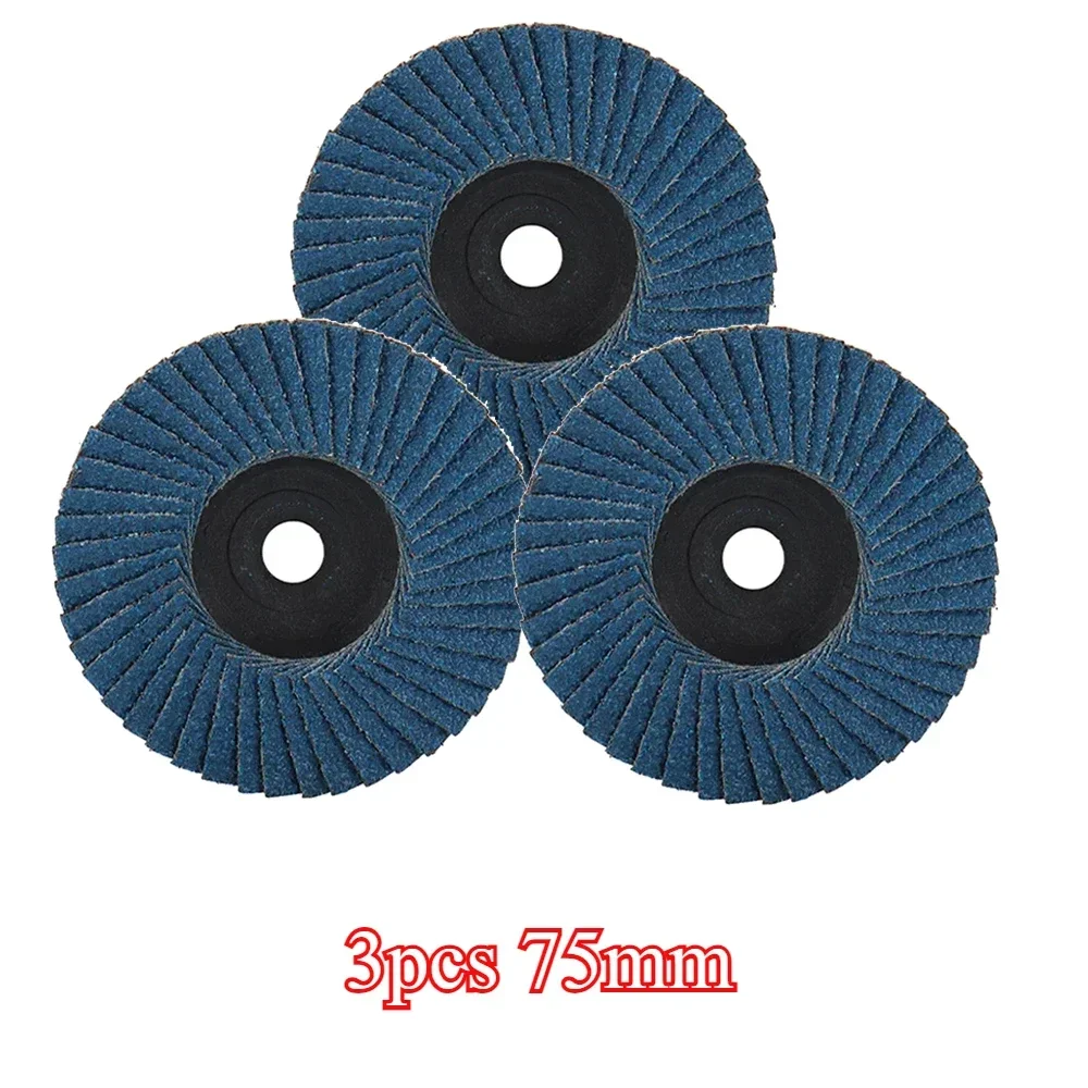 

3 шт., 75 мм, плоские лепестковые диски, 3-дюймовый шлифовальный круг, мини-шлифовальный диск для угловой шлифовальной машины, полировка металла, абразив для дерева