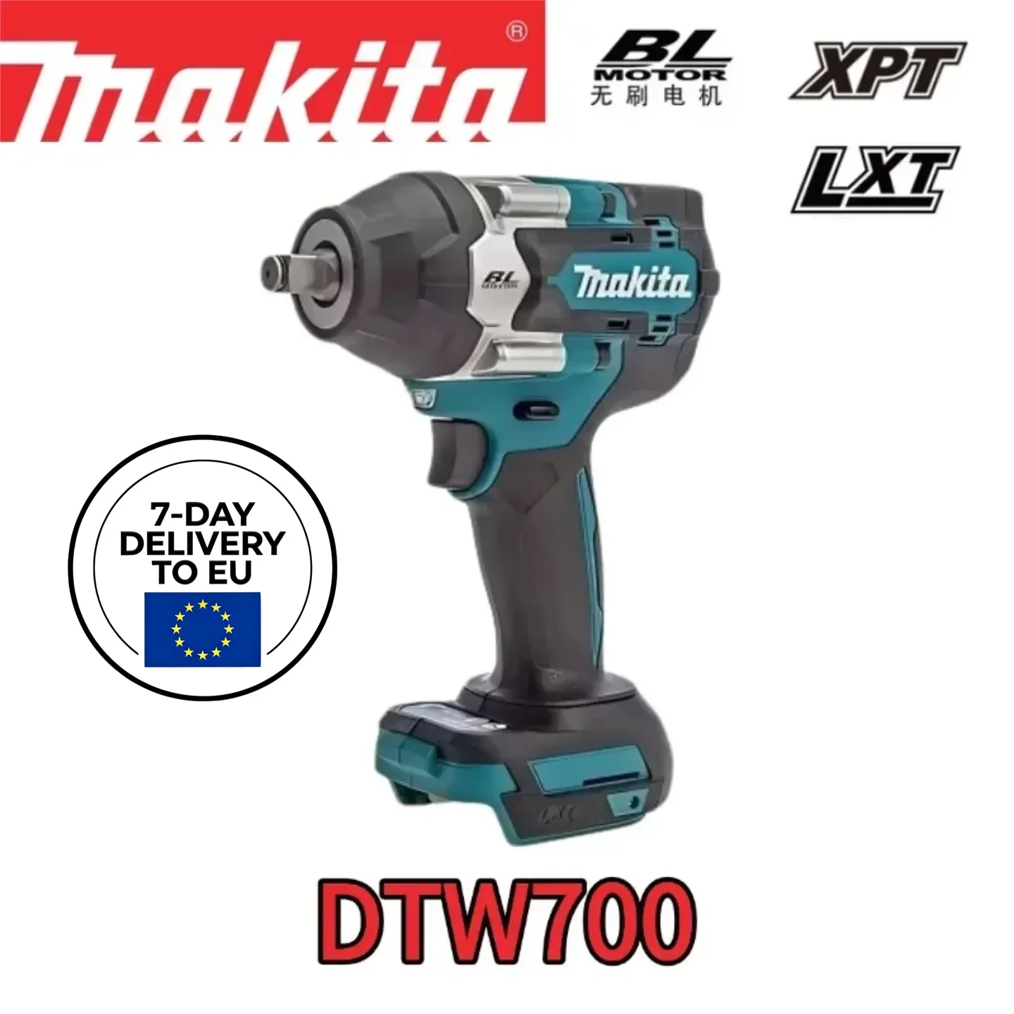 Makita DTW700 Accu-slagmoersleutel 18V borstelloze motor 1000Nm Elektrische sleutel met variabele snelheid Hoge efficiëntie Duurzame automatische stop