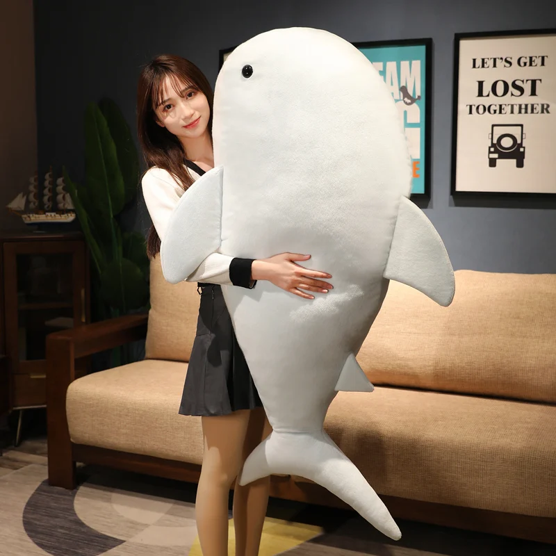 55/70/120cm Giant Open Mouth Whale Plush Toy Blue Pink Sea Animal Plush Doll Hug Shark Soft Pillow Gift For Children