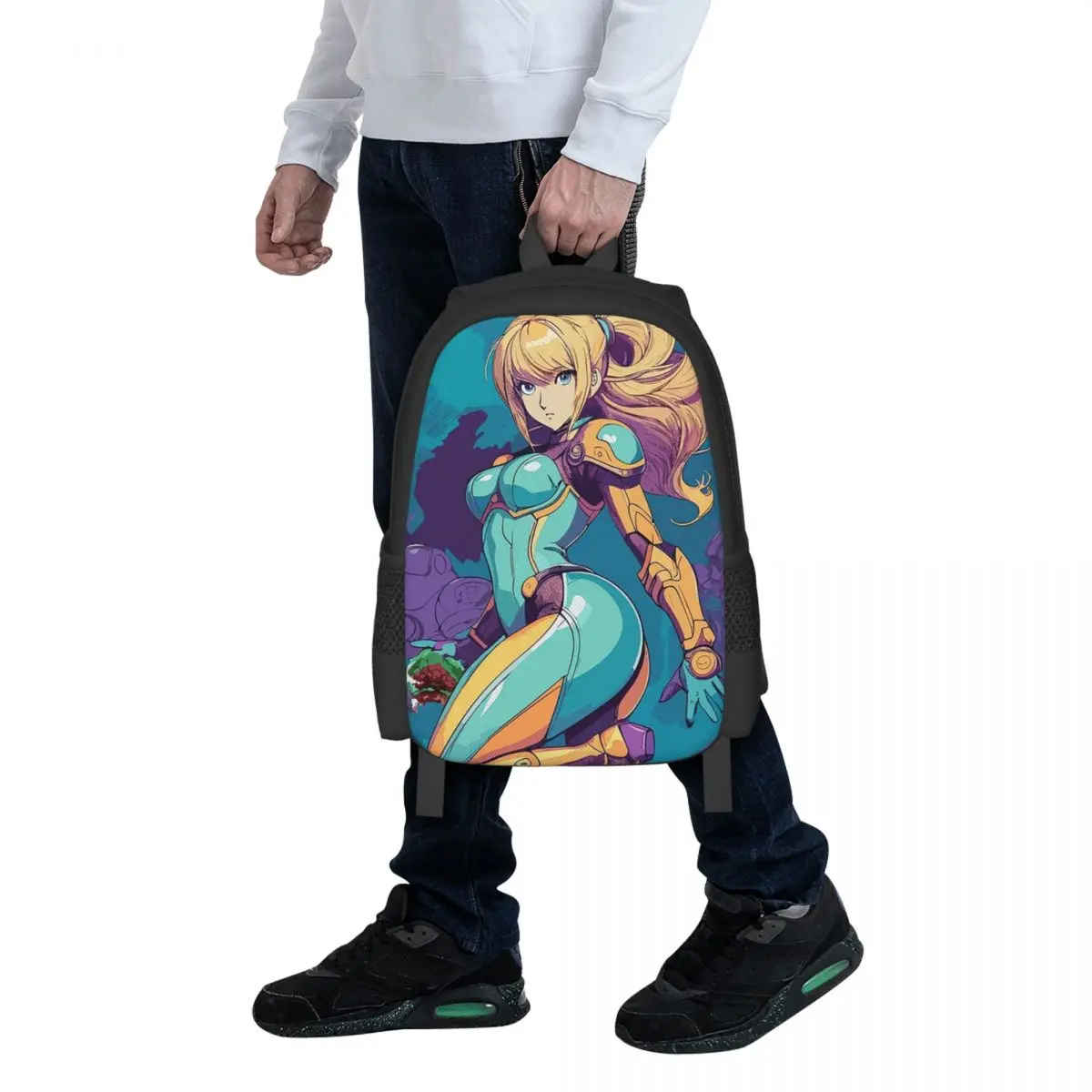 

Samus Aran From Metroid Student Backpack School Bag Hiking Travel Daypack for Boys Girls Fashion Bookbag Shoulder Bags