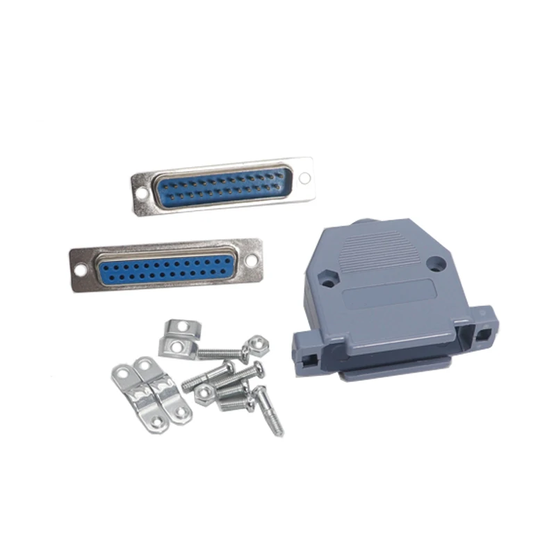 【1Set】DB25 serial data cable connector adapter plug 2 row Plug 25pin hole female Male port socket D type DP25