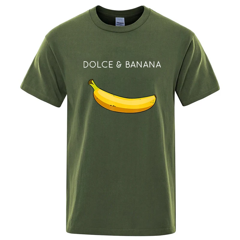 Camiseta de verano para hombre, 100% de algodón de alta calidad con estampado divertido de plátano, camiseta holgada de manga corta con cuello redondo para hombre, camiseta informal para hombre