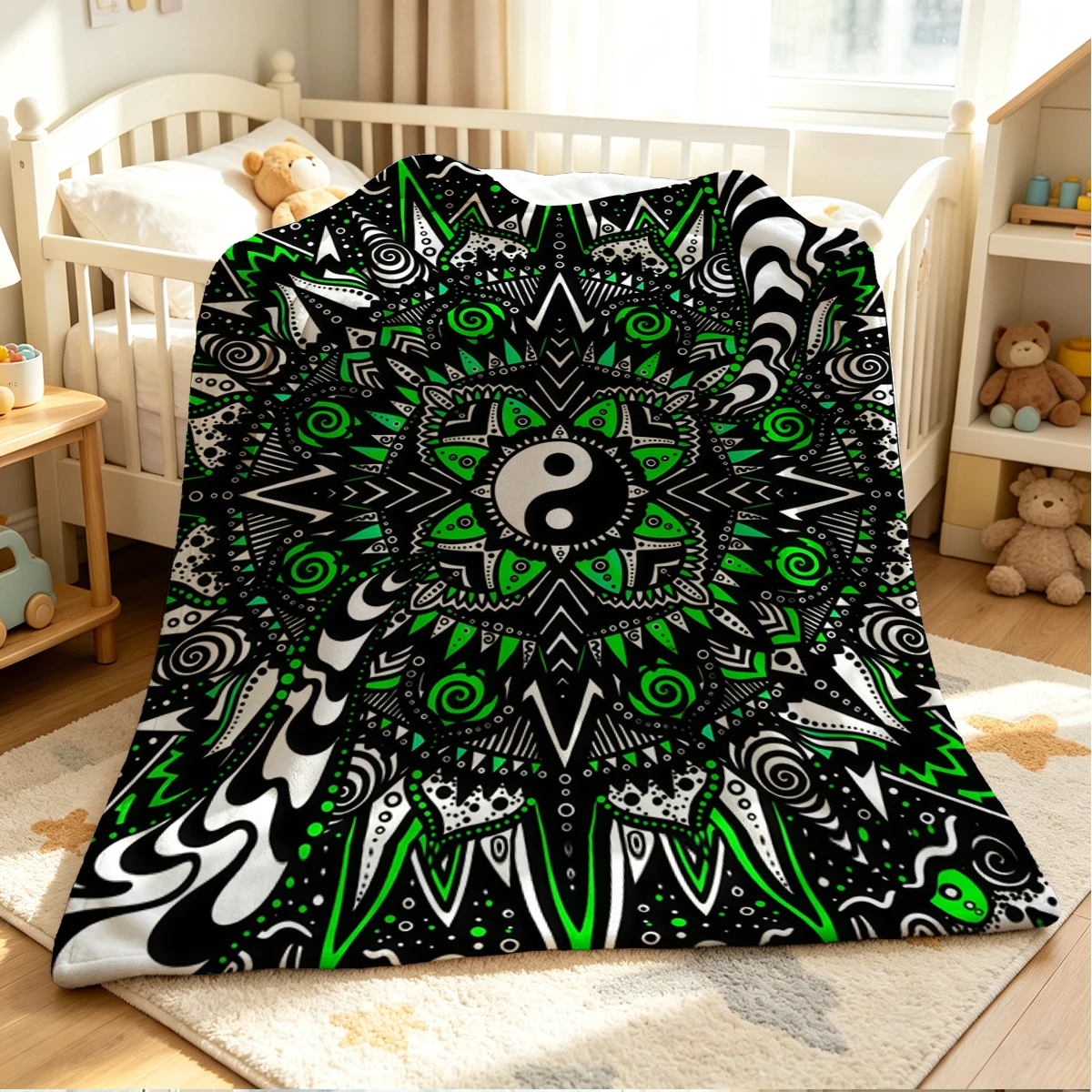 Yin Bloom Flannel Blanket Warm Soft Halloween Christmas Couch Warm Cozy Decorative Decor Gift for All Season