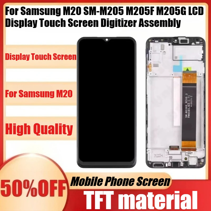 New TFT High Quality for Samsung M20 SM-M205 M205F M205G LCD Display Touch Screen Digitizer Assembly M20 Display