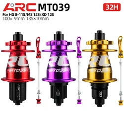 MT039 MTB mountain bike hub 32H 6 bolts disc rear bicycle hub qr 135mm HG XD MS 11 12 v wheel hub-Red Gold Purple Orange Silver