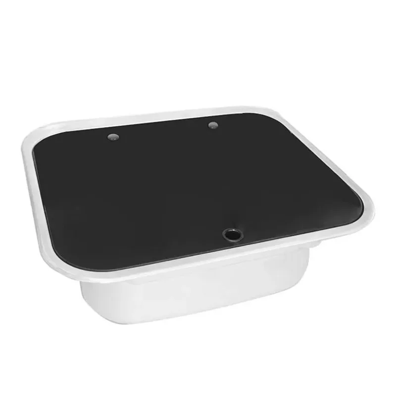 Folding RV Caravan 420 mm Tempered Glass Cover Square and Stainless-Steel RV Accessories Kitchen Caravan Sink