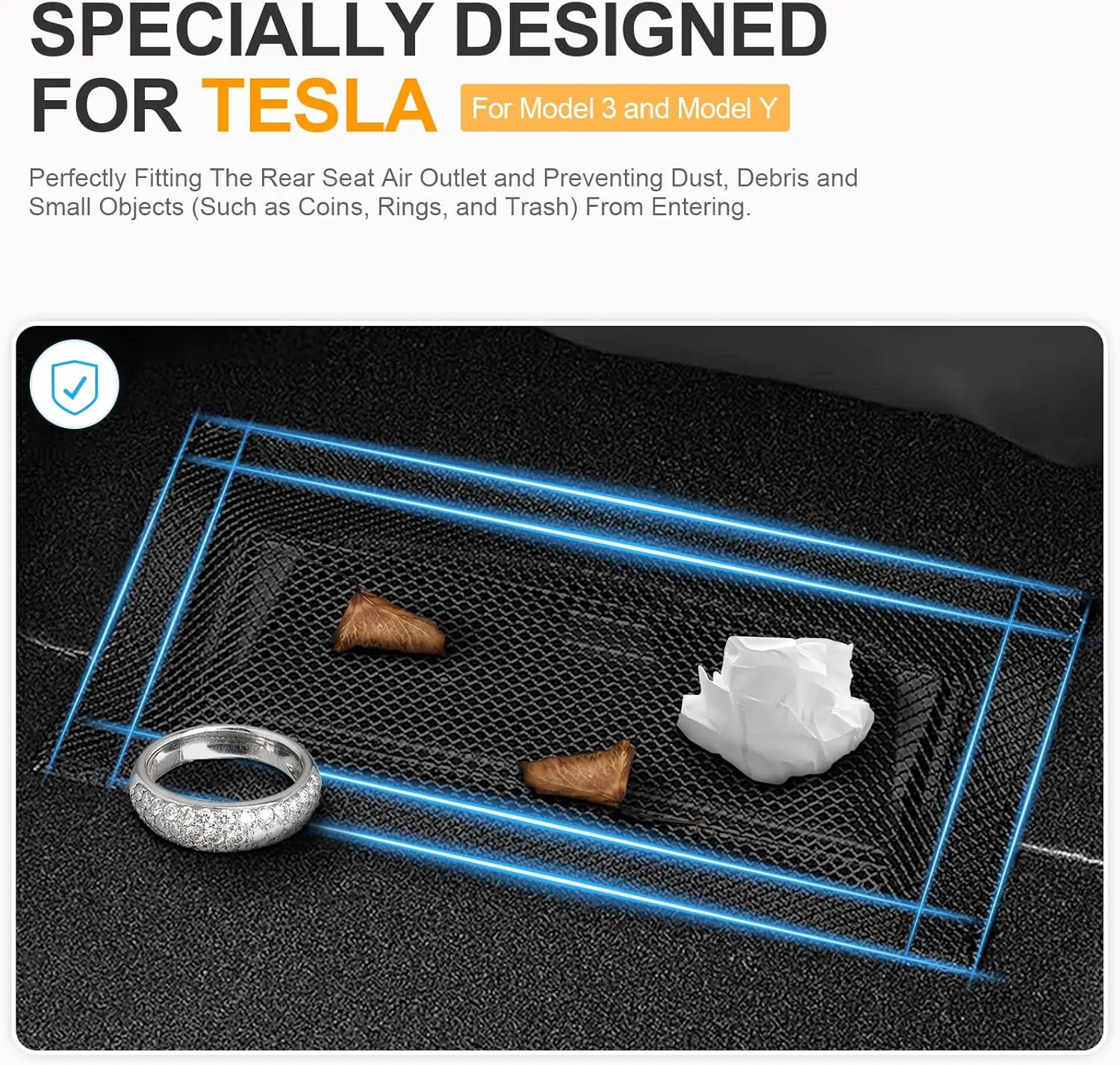 Für Tesla Model Y Launch 2025-2020 Modell 3 Highland Auto-Luftauslass unter dem Sitz Schutzhülle Vent Mesh Filter Zubehör