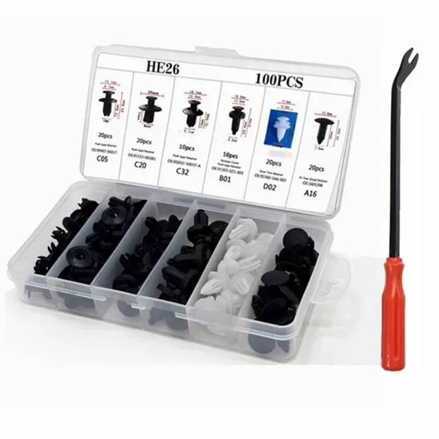 800pcs-100Pcs Car Fastener Clip Kit Fender Rivet Plastic Clips Auto Body Push Retainer Pin Rivet Bumper Door Trim Panel Repair image 6