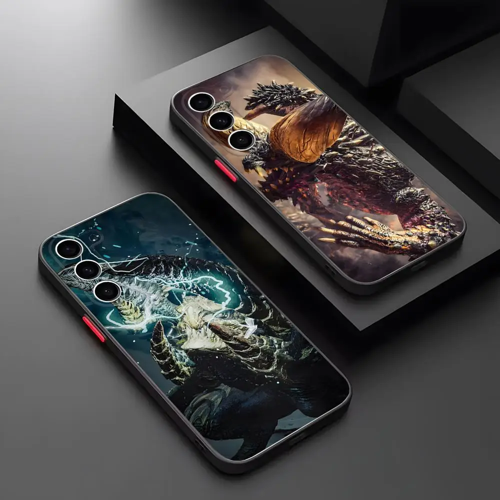 Чехол для телефона Monster Hunter Wilds, матовый прозрачный для Samsung S25Plus S21fe S22 FE S23 Ultra S24 Plus S25, роскошная задняя крышка
