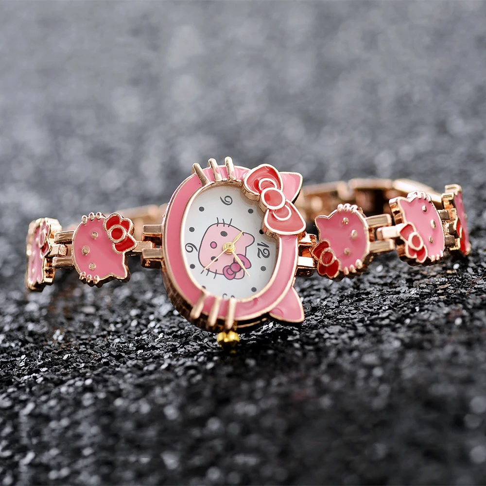 Cartoon Electronic Quartz Watches Hello Kitty Casual Women Student Girls Kids Watch Waterproof Fashion WristWatch Children Gifts