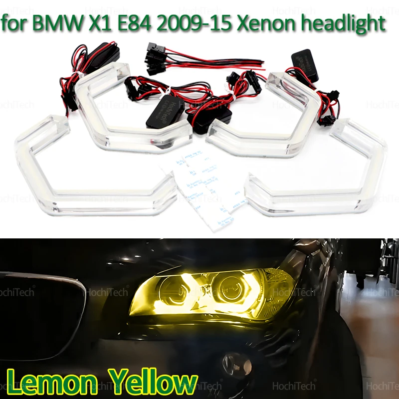 

Для BMW X1 E84 2009-2015 Ксеноновая фара с кристаллами в стиле M4, светодиодная лампа с ангельскими глазами, кольцо, лимонно-желтая лампа DRL, стильный светильник