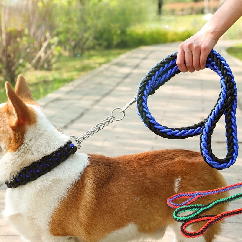 

Dog Leash Nylon Dog Chain Colorful Woven Pet Leash Dog Safety Equipment for Outdoor Activities Wholesale 대형 강아지 안전선 묶음