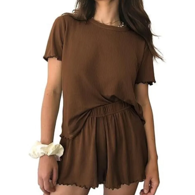 

Women's Two-piece Set 2026 New Summer Short-sleeve O Neck Loose Casual Fashion Suit Two-piece Sets Temperament Women Clothing